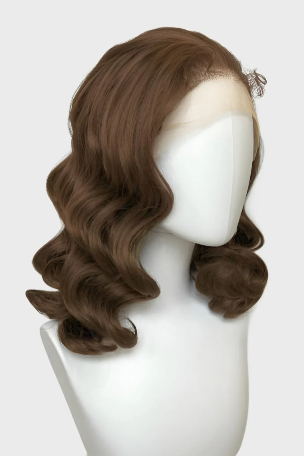 Brown pinup wig, lace front with finger waves: Nikita - Image 7