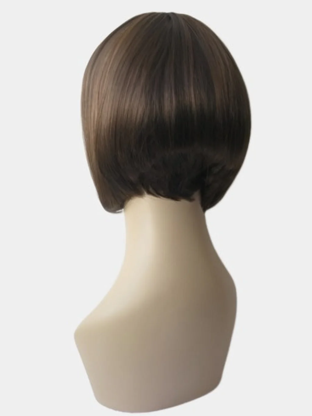 Chocolate brown inverted bob wig with blonde highlights: Keira - Image 6