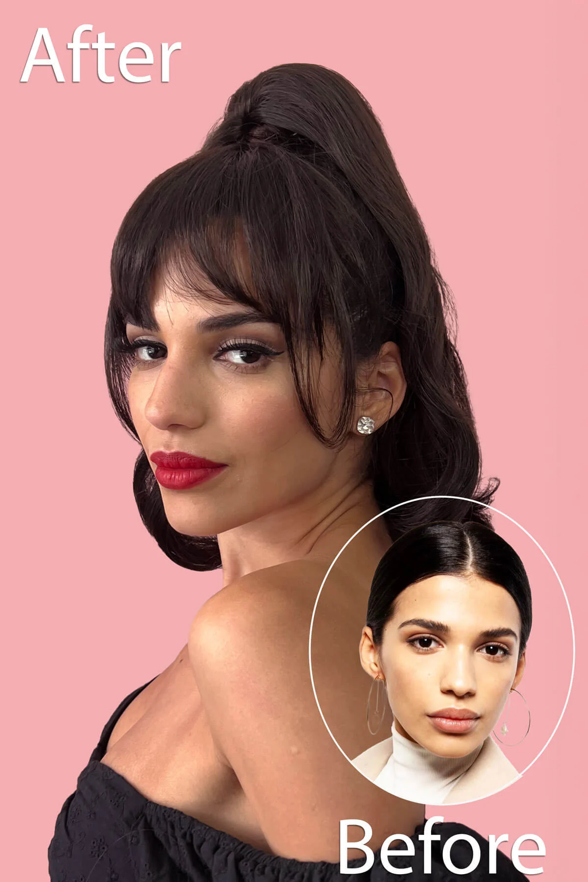 Clip in fringe hairpiece/clip-in bangs, gently feathered with face framing whisps: Delia - Image 40