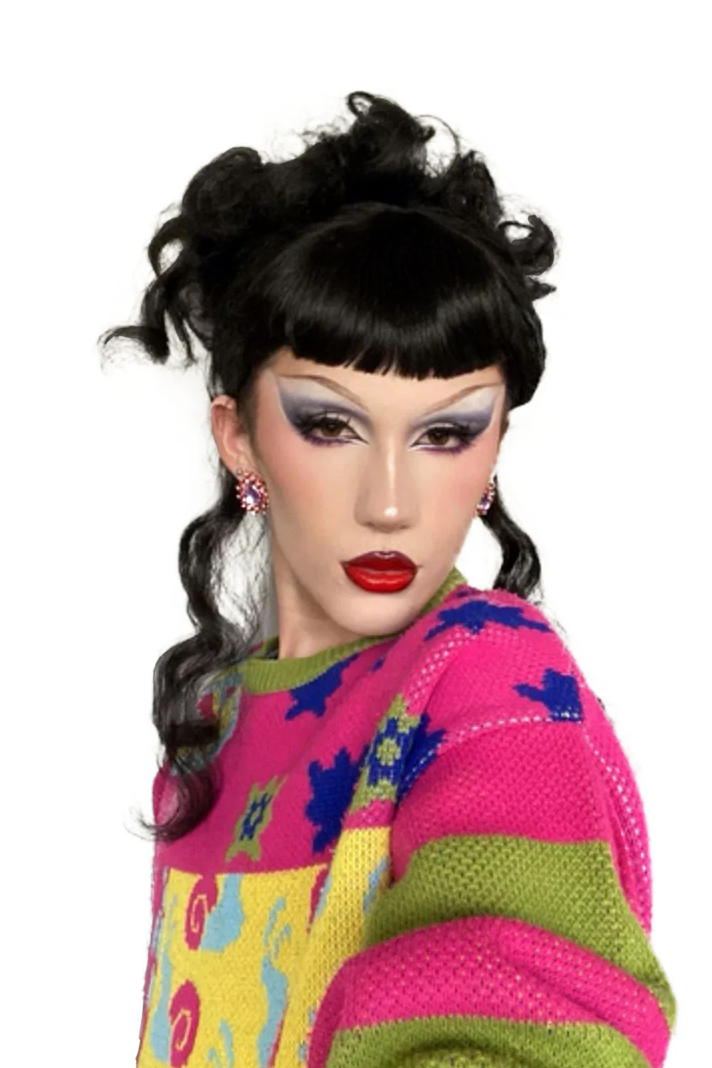 Clip-in fringe hairpiece/clip-in micro-bangs, thick, straight retro rockabilly style: Ida - Image 4