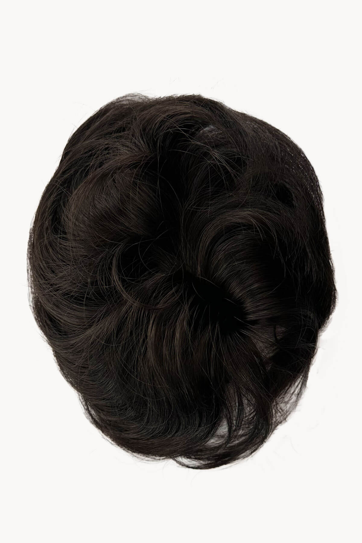 Dark brown clip in fringe hairpiece with scrunchie bun hairpiece: Evangeline - Image 3