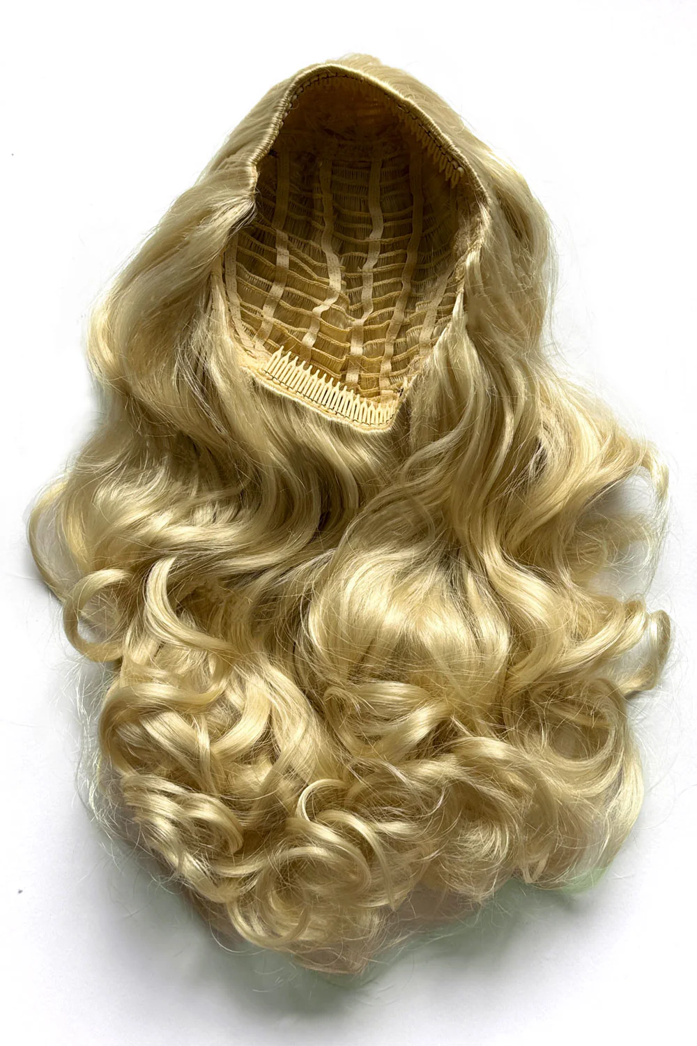 Curly blonde half wig hairpiece extension (3/4 wig), long: Meana - Image 11