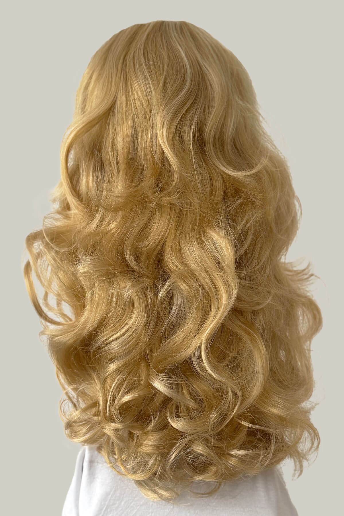 Curly blonde half wig hairpiece extension (3/4 wig), long: Meana - Image 5
