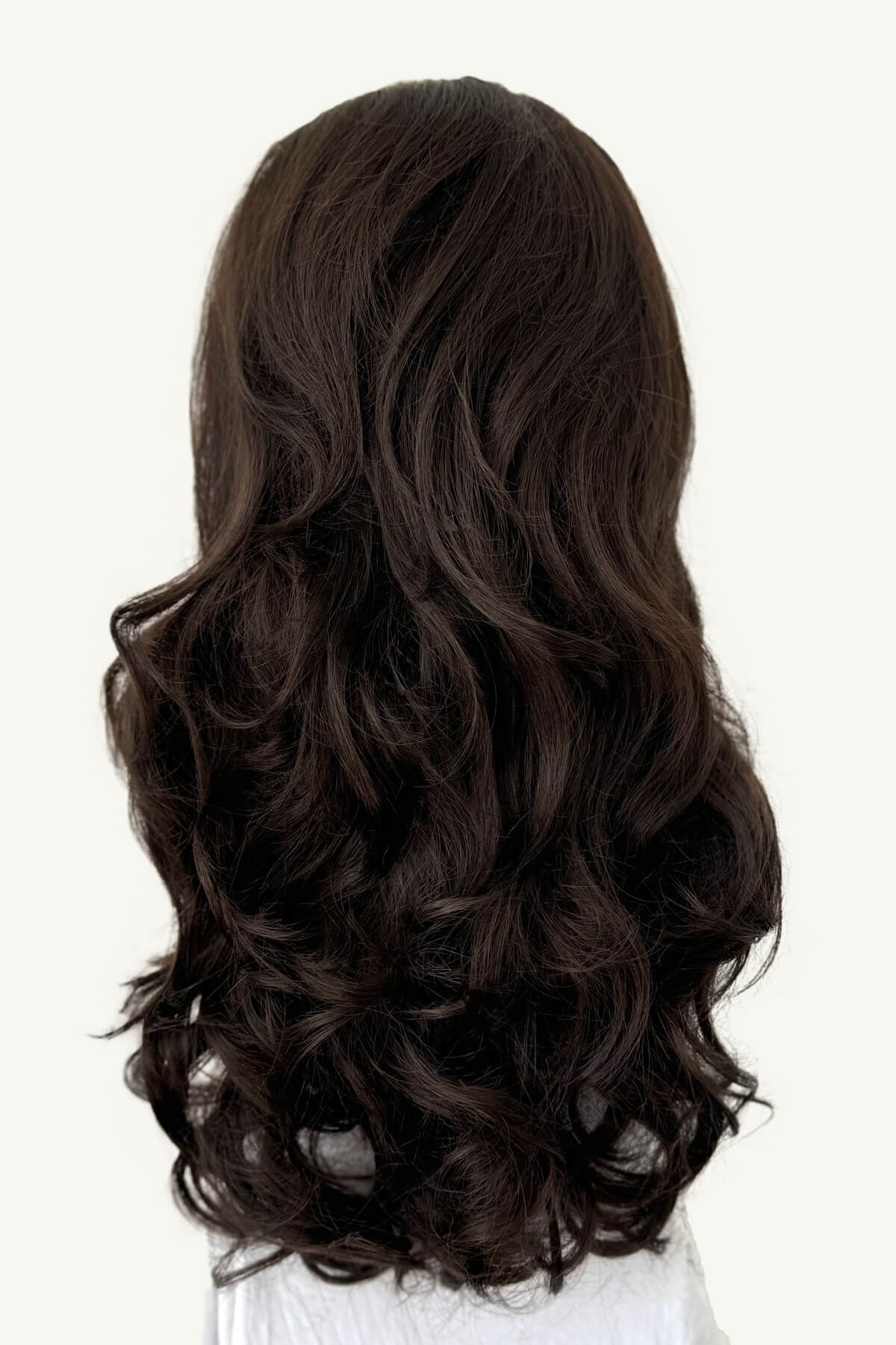 Curly brown half wig hairpiece, long: Susan - Image 3