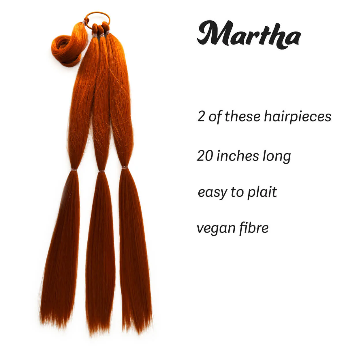 Long double plaited ponytail hairpieces x 2: Martha - Image 16