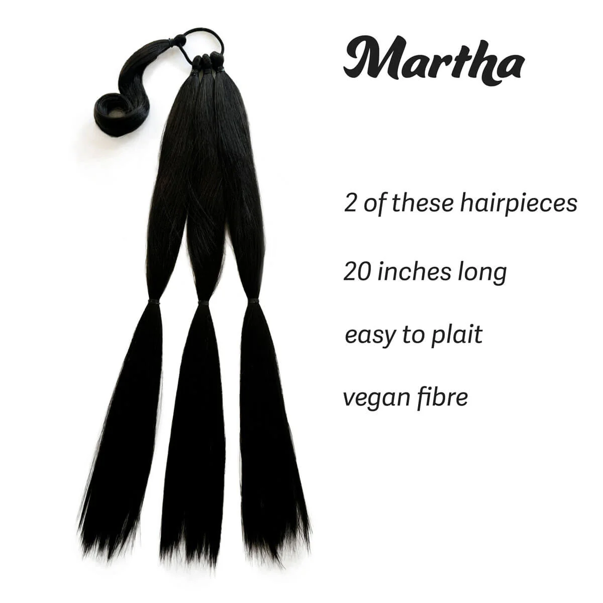 Long double plaited ponytail hairpieces x 2: Martha - Image 4