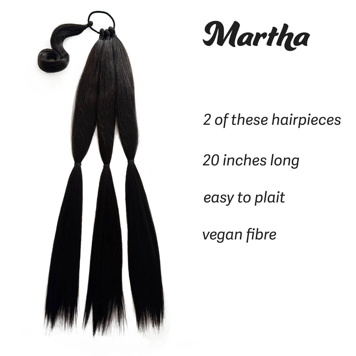 Long double plaited ponytail hairpieces x 2: Martha - Image 8