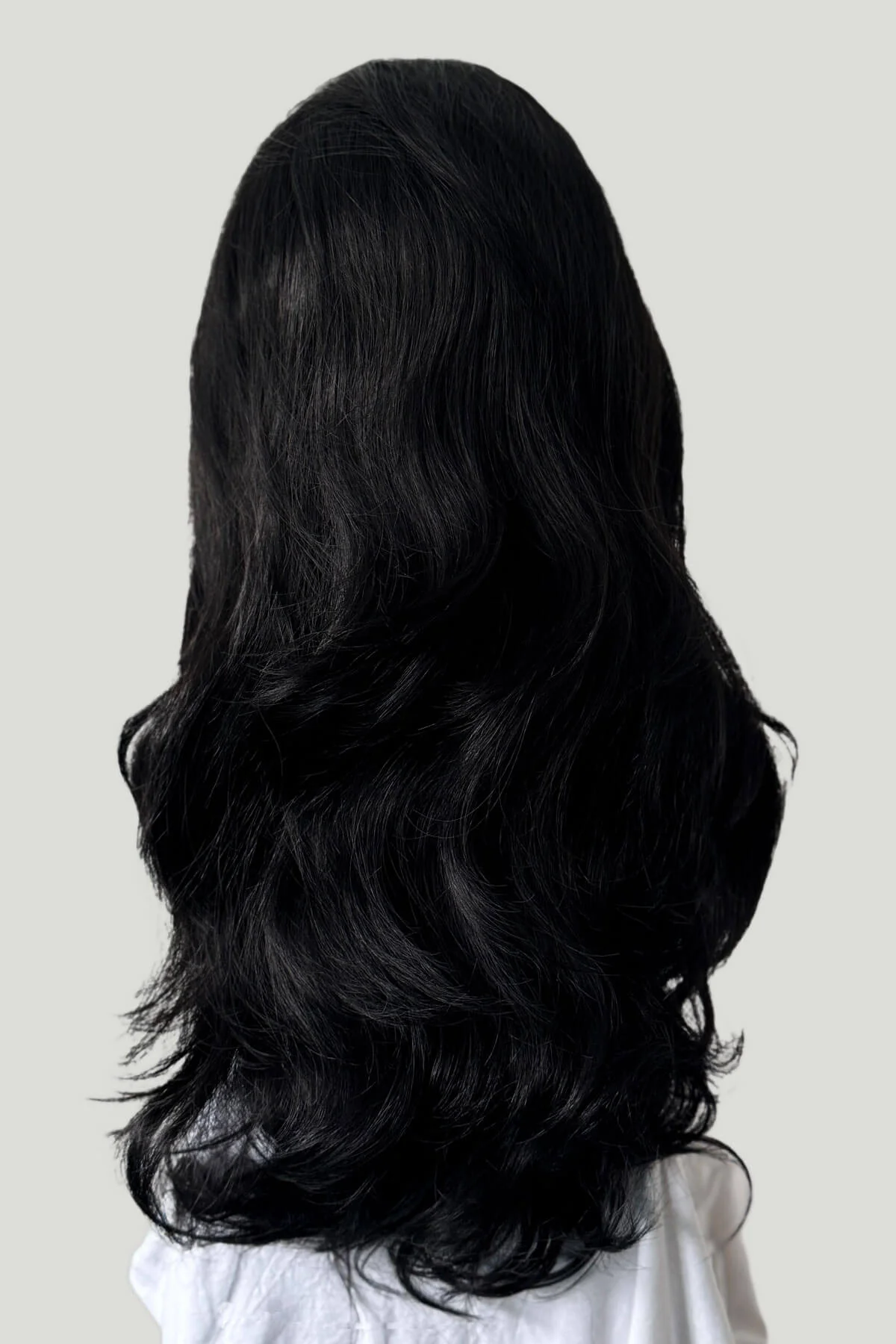 Black half wig hairpiece with long waves: Jessie - Image 5