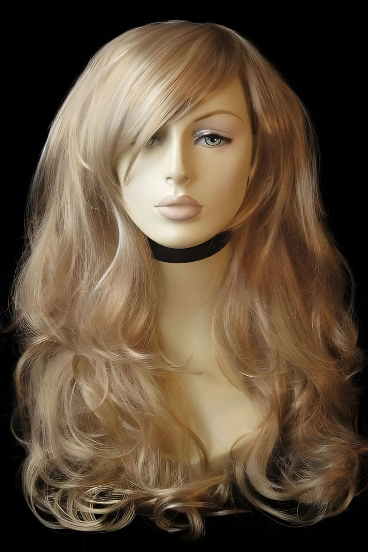 Blonde wig with big loose curls and sweeping fringe, extra long: Carly - Image 8