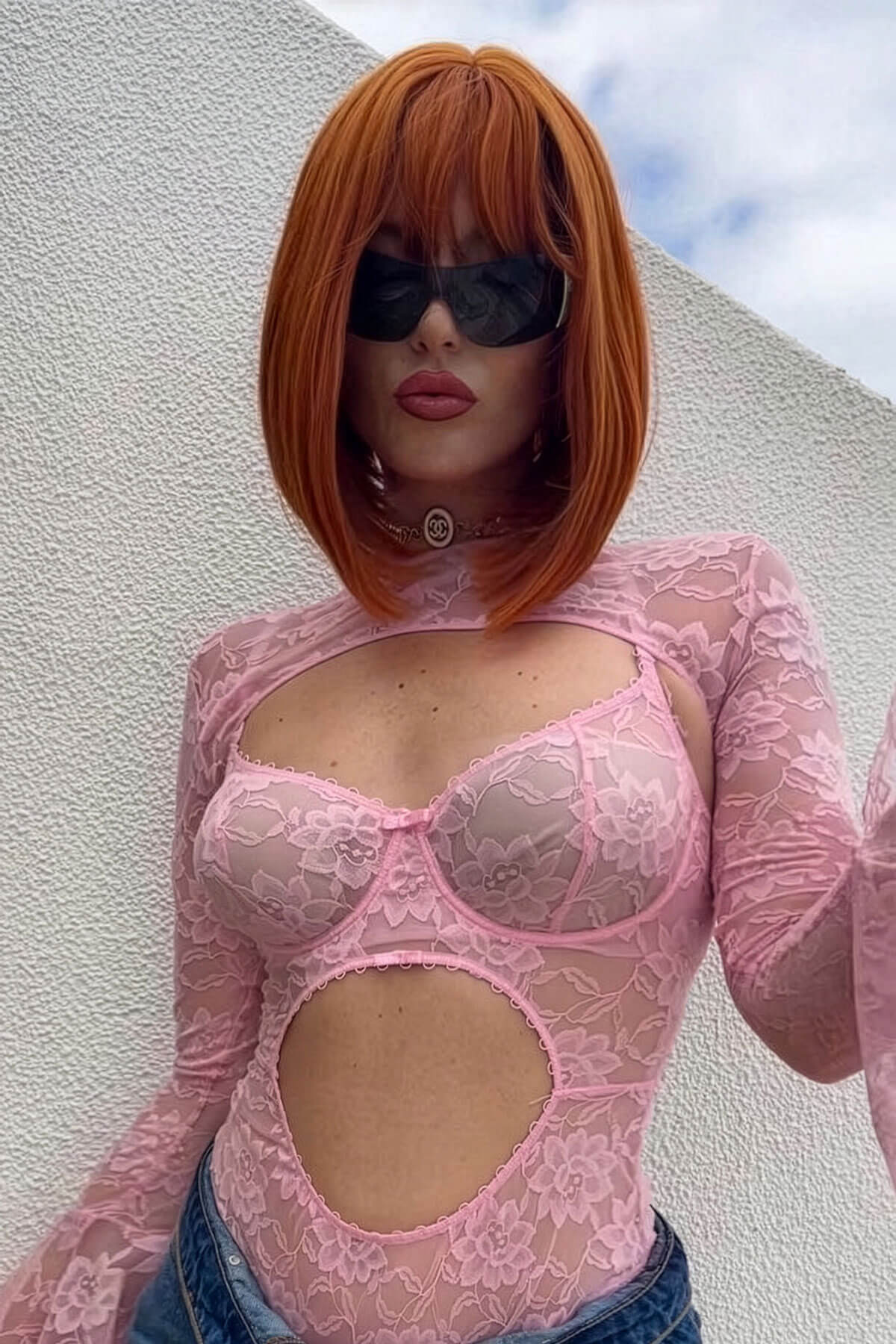 Ginger bob wig, straight, shoulder length: Ember - Image 8
