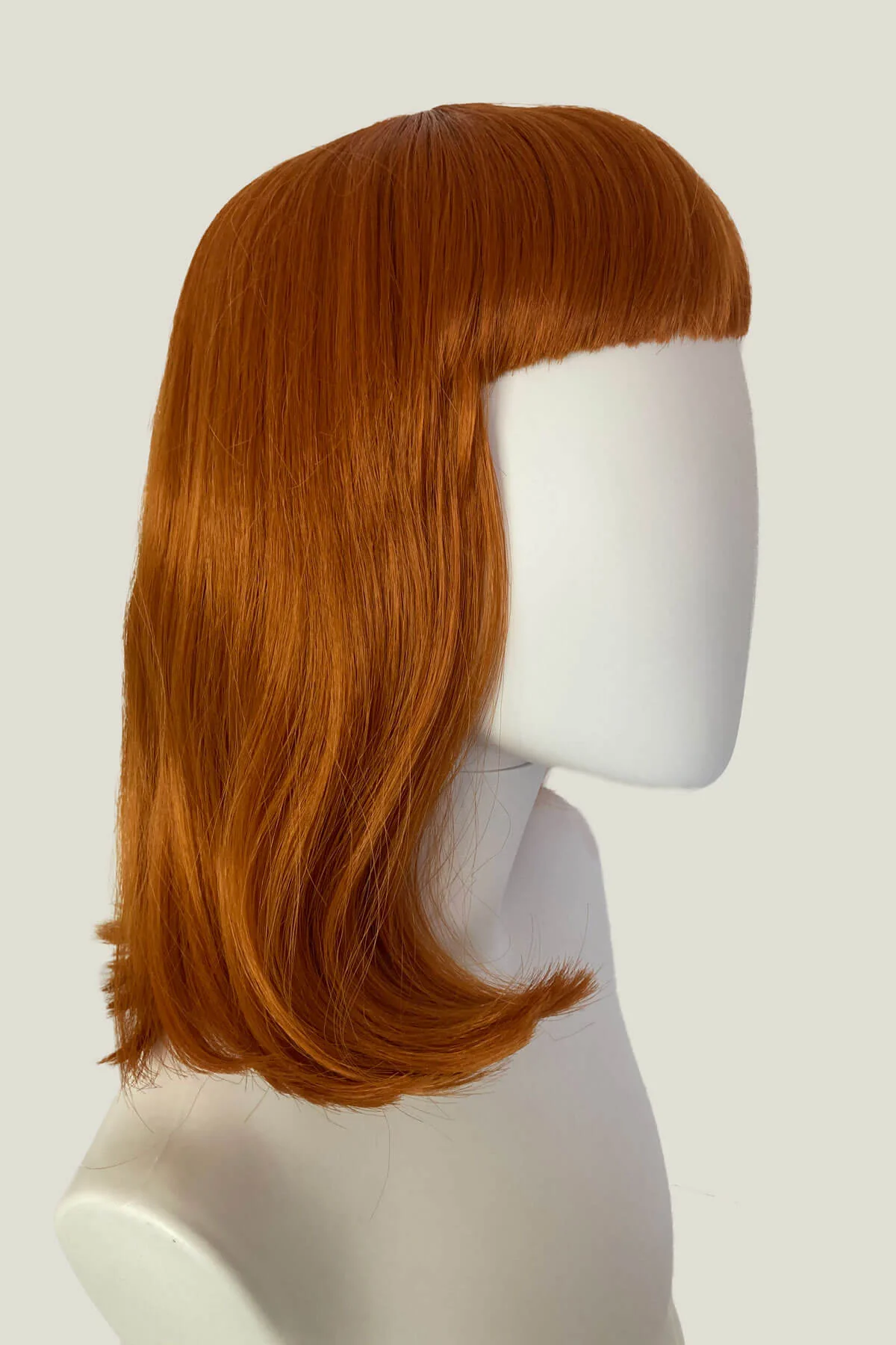 Ginger long bob wig with a short retro style fringe: Bonnie - Image 4