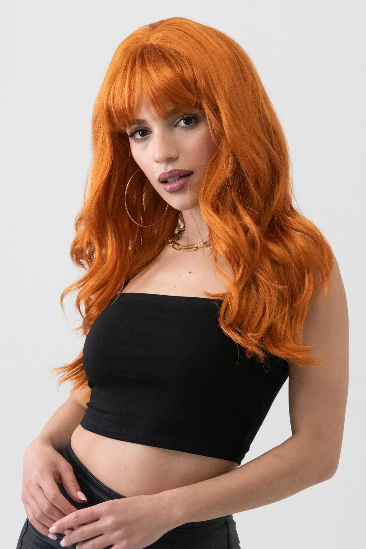 Long ginger wig with cascading waves: Davina - Image 3
