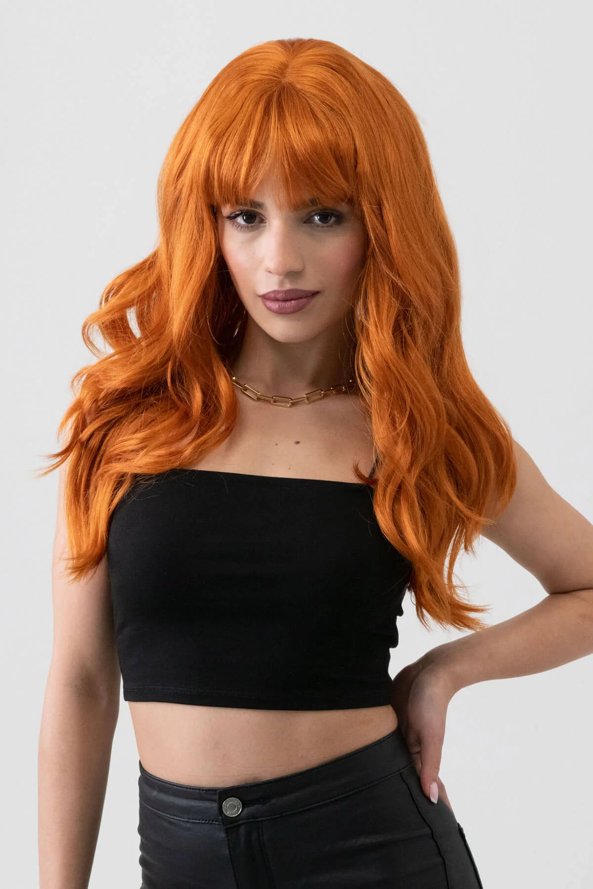 Long ginger wig with cascading waves: Davina - Image 4