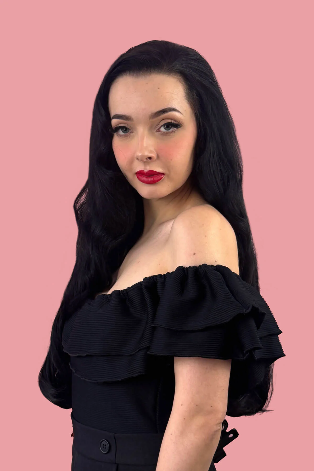 Heat styleable half wig hairpiece (3/4 wig), long wavy, Flexihair: Kate - Image 6