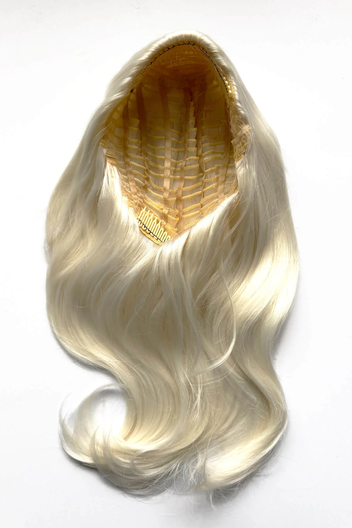 Half wig hairpiece, long and wavy, Flexihair (Heat styleable) and volume ring for high crown: Sharon - Image 34