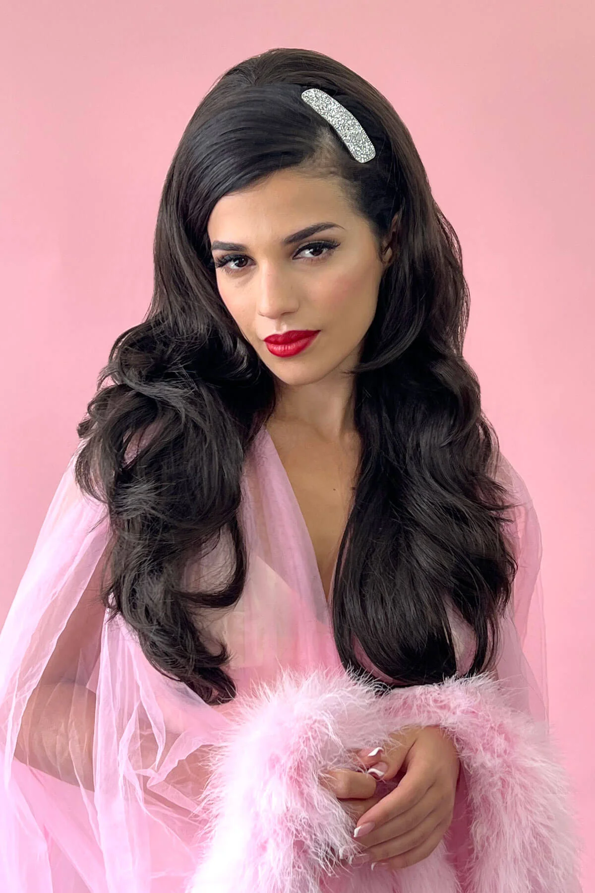 Helena - Bouffant Long Layered Tousled Half Wig - Image 5