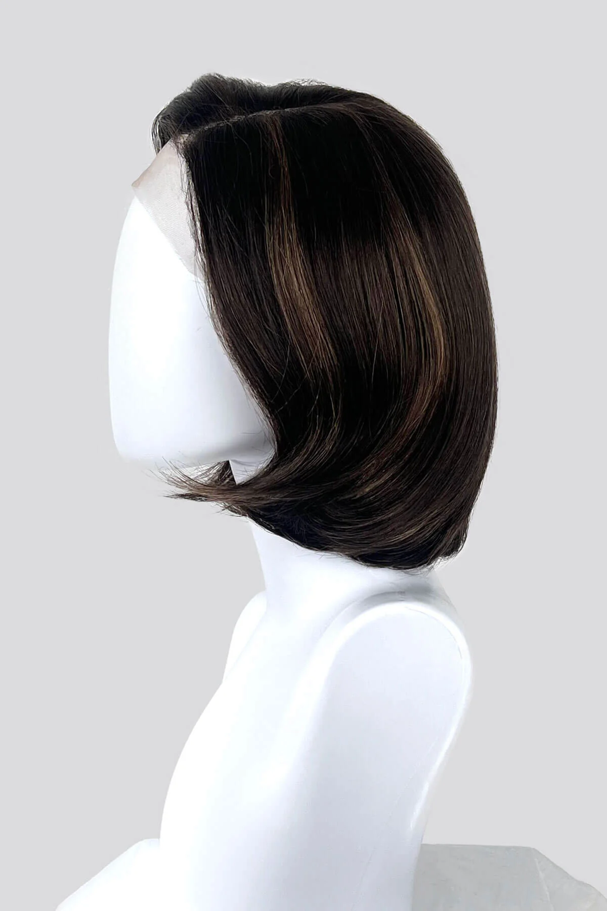 Brown Lace Front Bob Wig with Blonde Highlights - Italian Bob Style: Lucia - Image 6