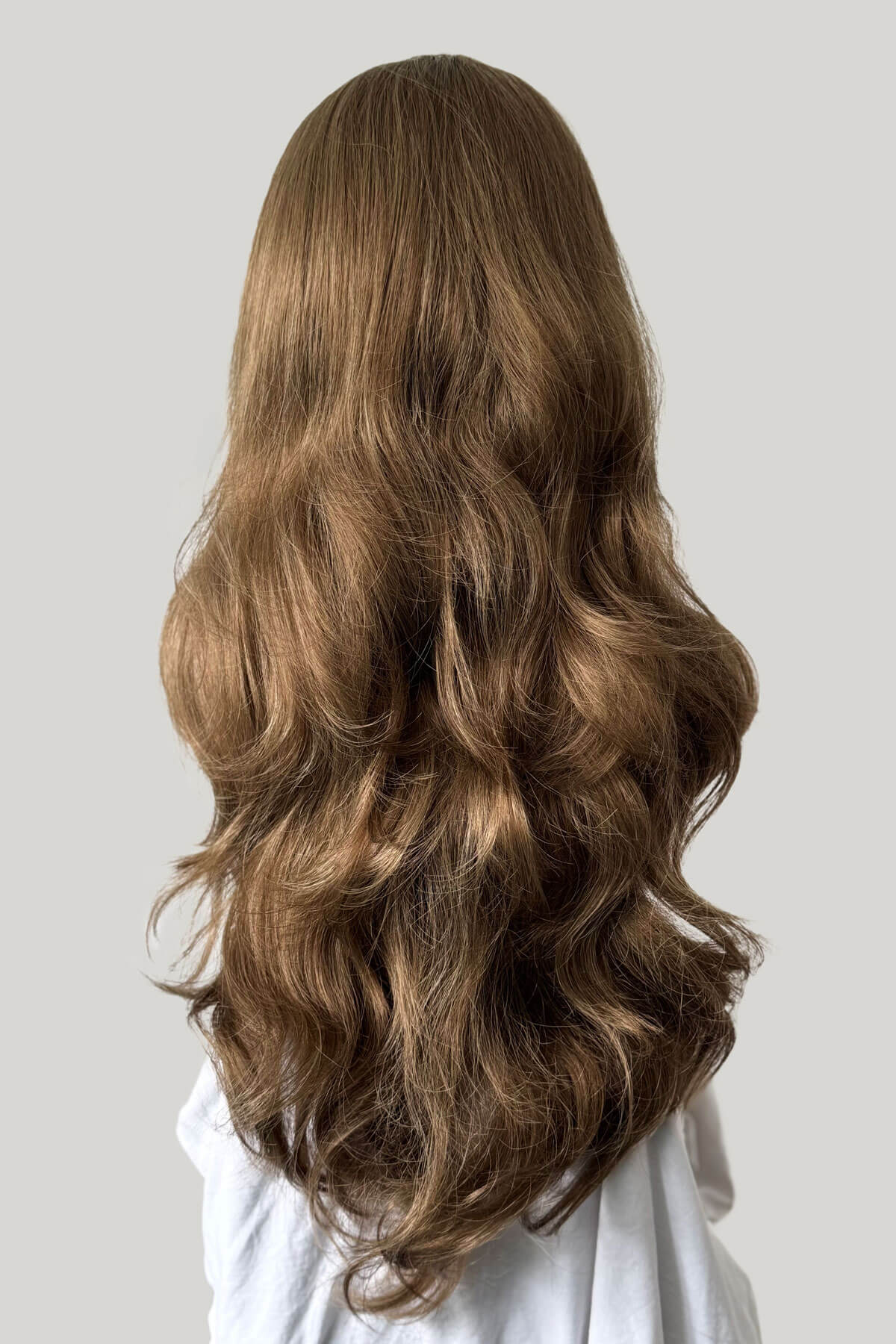 Light golden brown half wig hairpiece, wavy: Teresa - Image 5