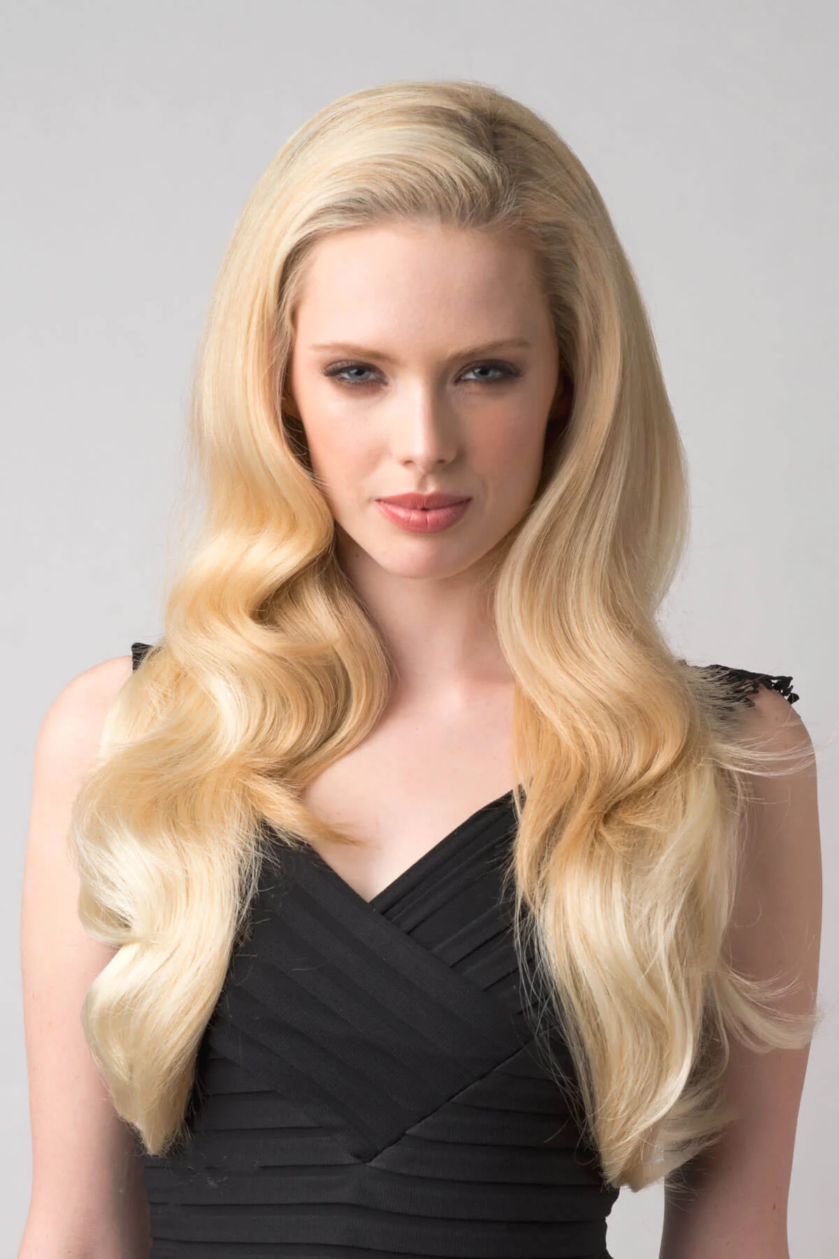 Long blonde half wig hairpiece (3/4 wig) loose curls: Frankii - Image 18