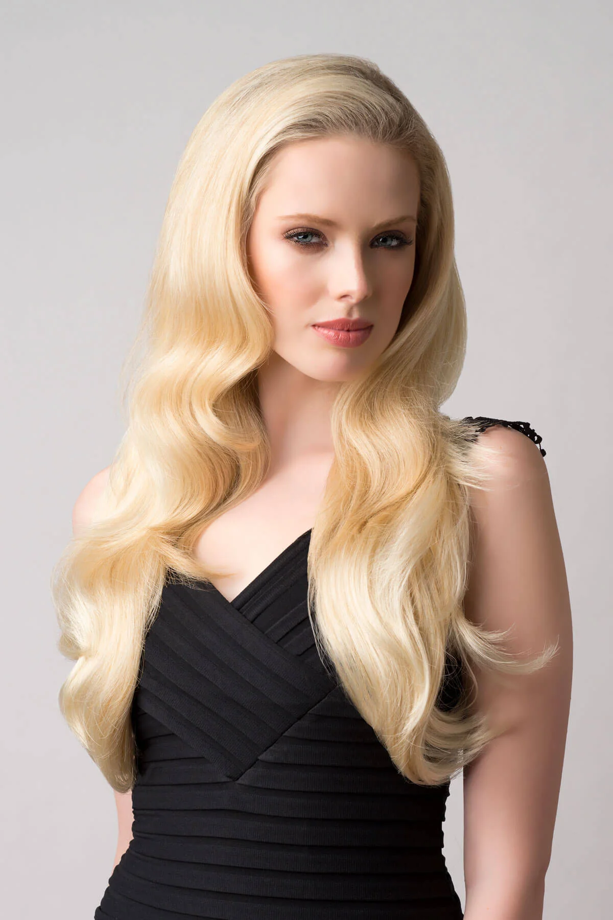 Long blonde half wig hairpiece (3/4 wig) loose curls: Frankii - Image 19