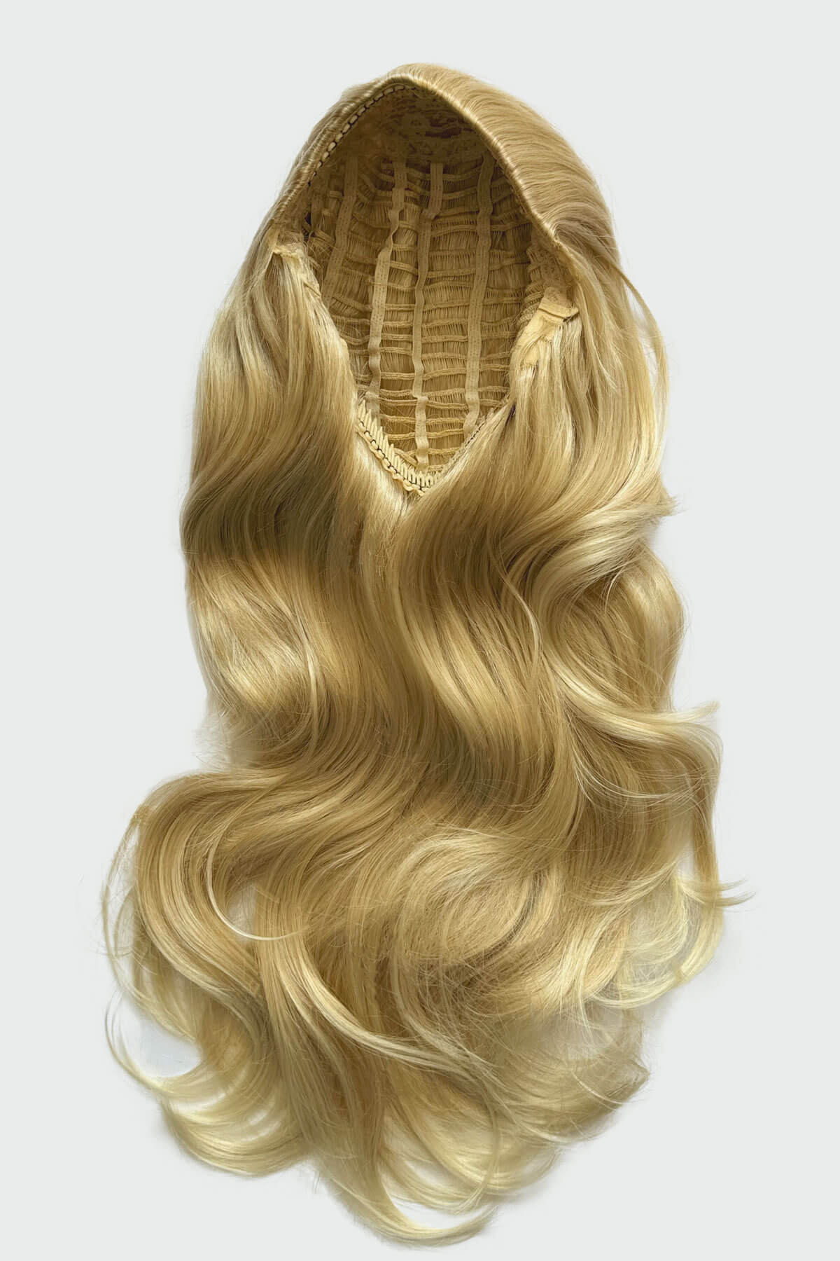 Long blonde half wig hairpiece (3/4 wig) loose curls: Frankii - Image 24