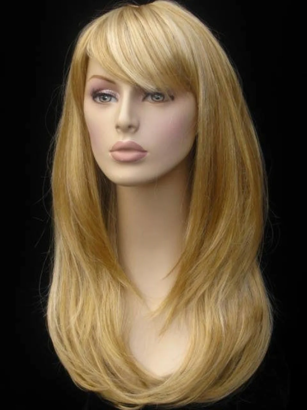 Long blonde wig, face framing with long, side-sweeping fringe: Ashley - Image 15