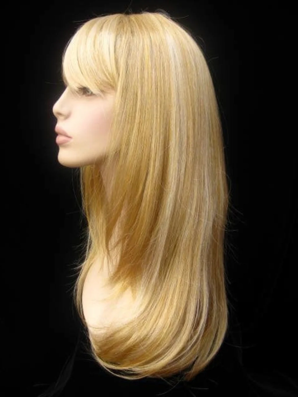 Long blonde wig, face framing with long, side-sweeping fringe: Ashley - Image 16