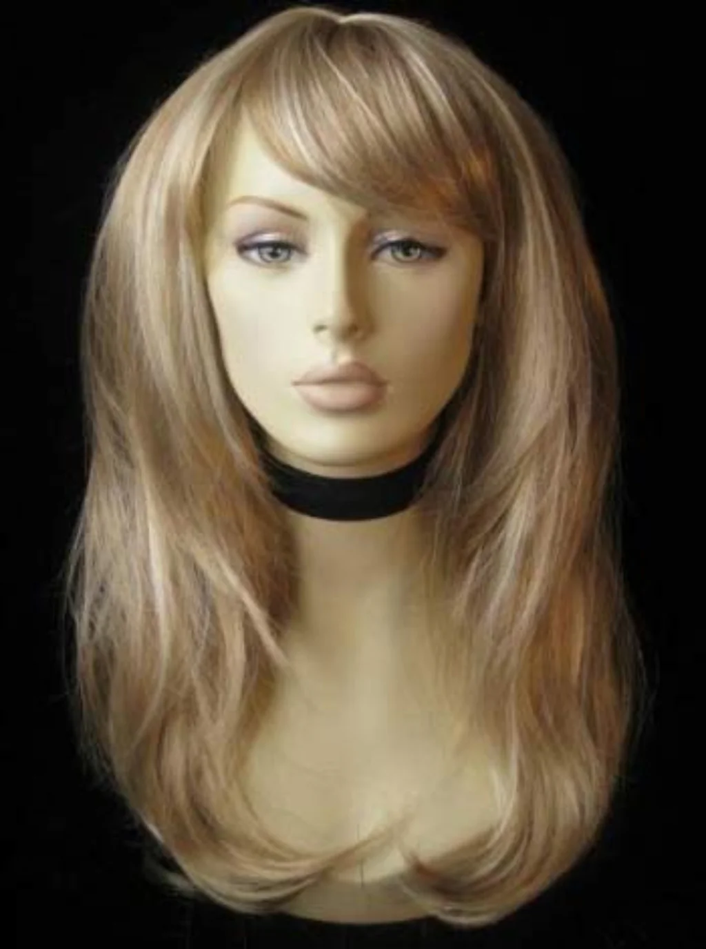 Long blonde wig, face framing with long, side-sweeping fringe: Ashley - Image 4