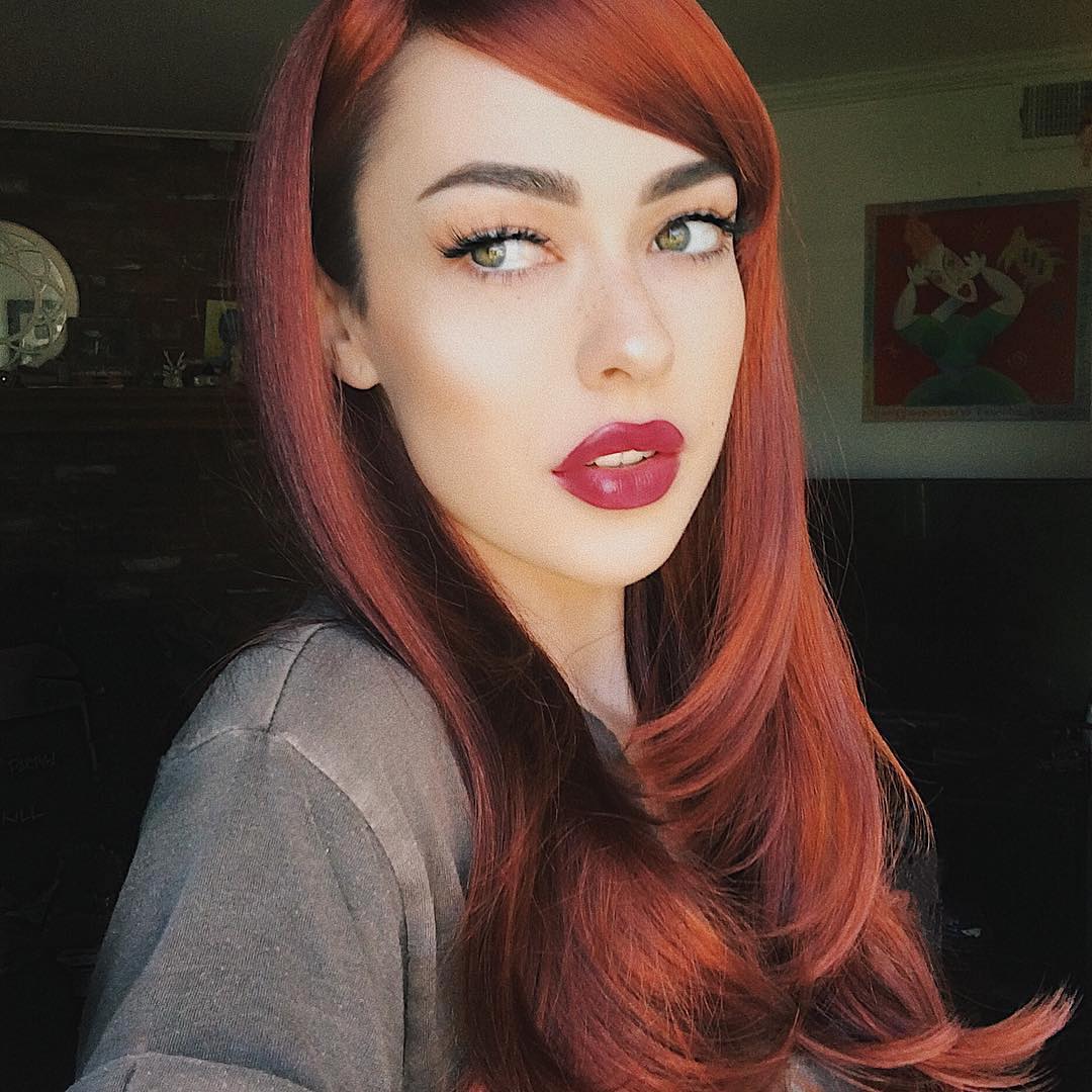 Long copper red wig, razor cut, face frame style: Eleanor - Image 5