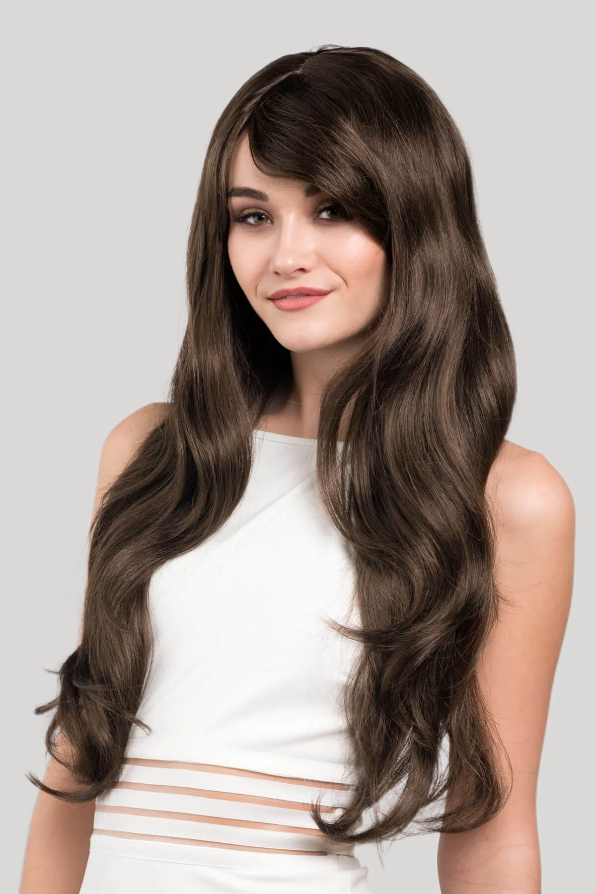 Long brown wig with loose waves: Mandy - Image 3