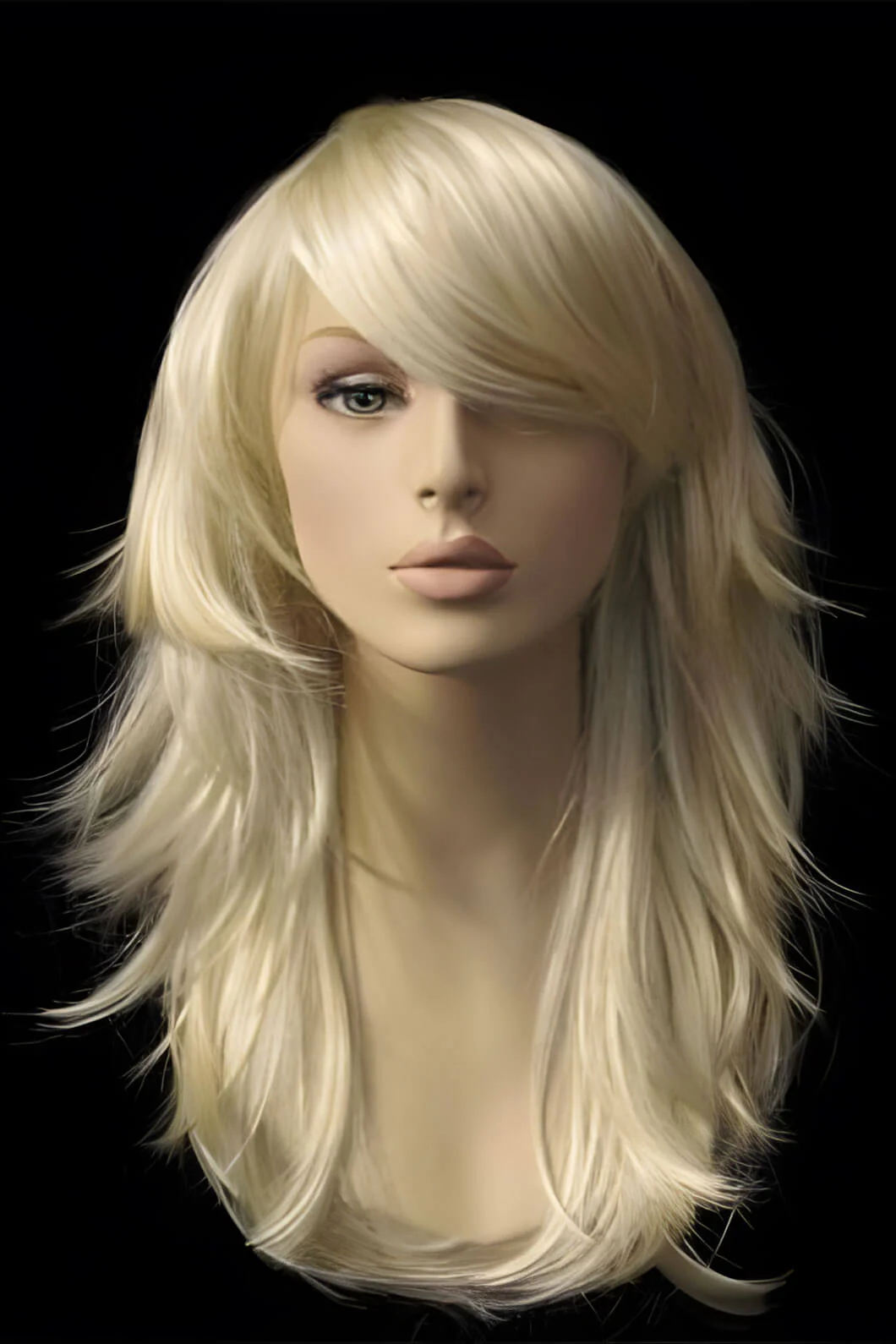 Light blonde wig, long, feathered layers: Gabriella - Image 3