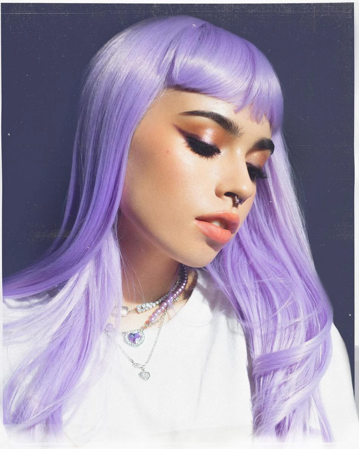 Long, Pink-Purple Wig With Short, Straight Fringe: Seraphina - Image 4