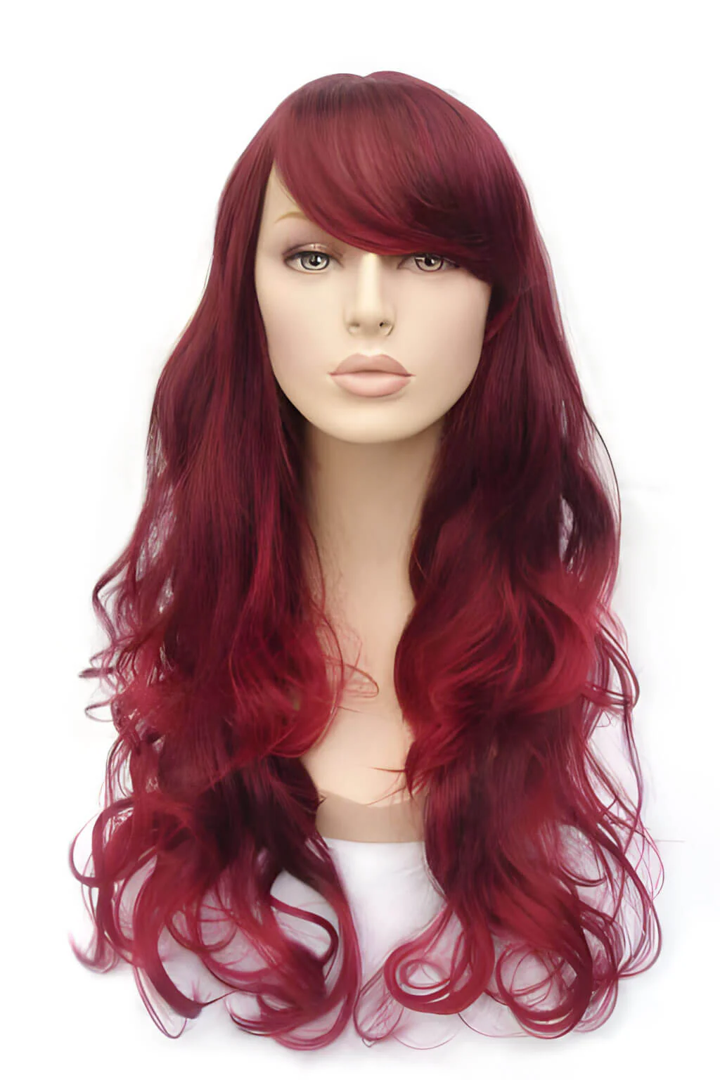 Long red wavy wig with black lowlights: Anji - Image 3