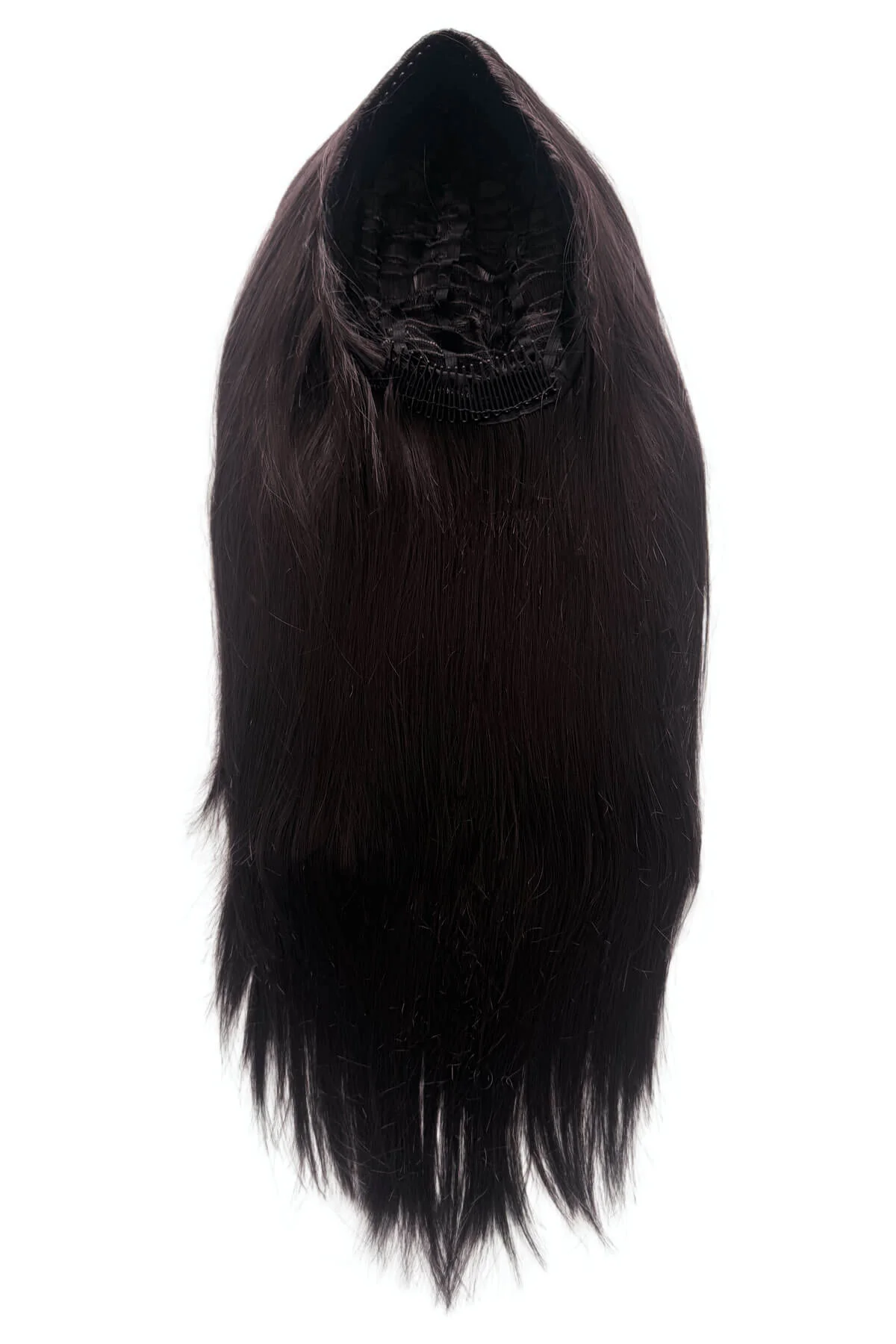 Faye - Poker Straight Sleek Extra Long Brown Half Wig - Image 5