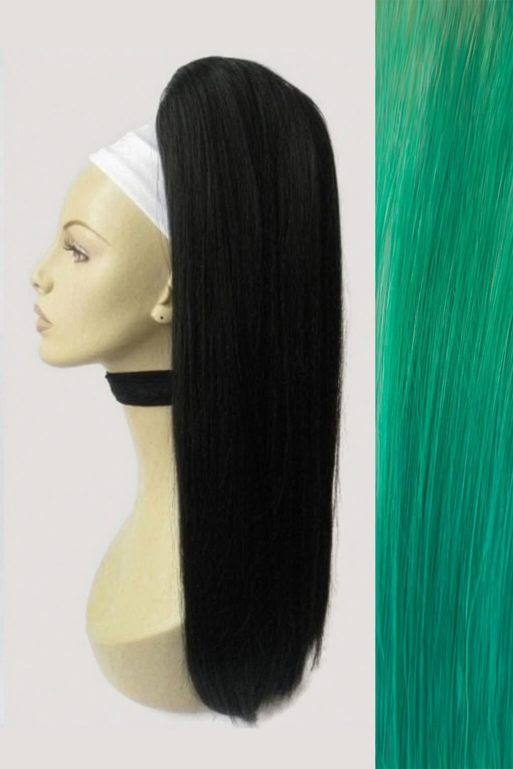 Long straight ponytail with coloured streak: Ayla - Image 3