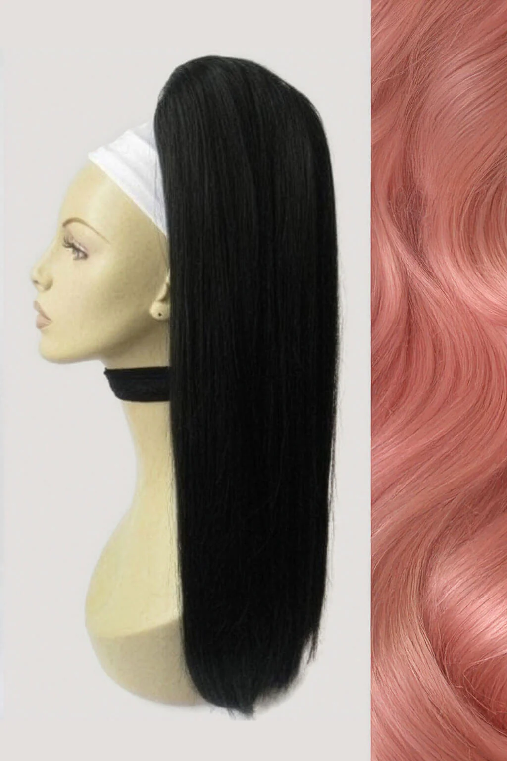 Long straight ponytail with coloured streak: Ayla - Image 4