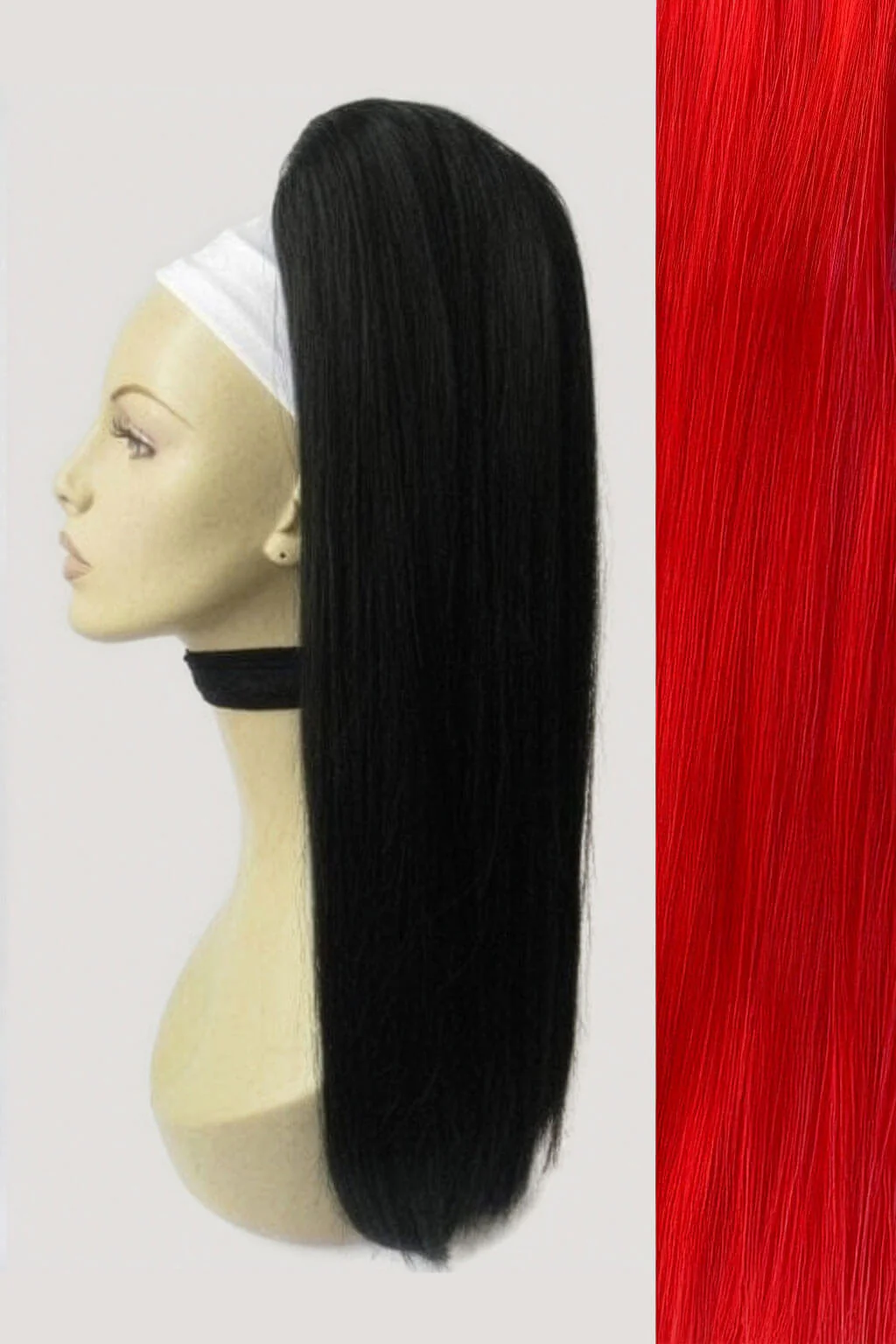 Long straight ponytail with coloured streak: Ayla - Image 7