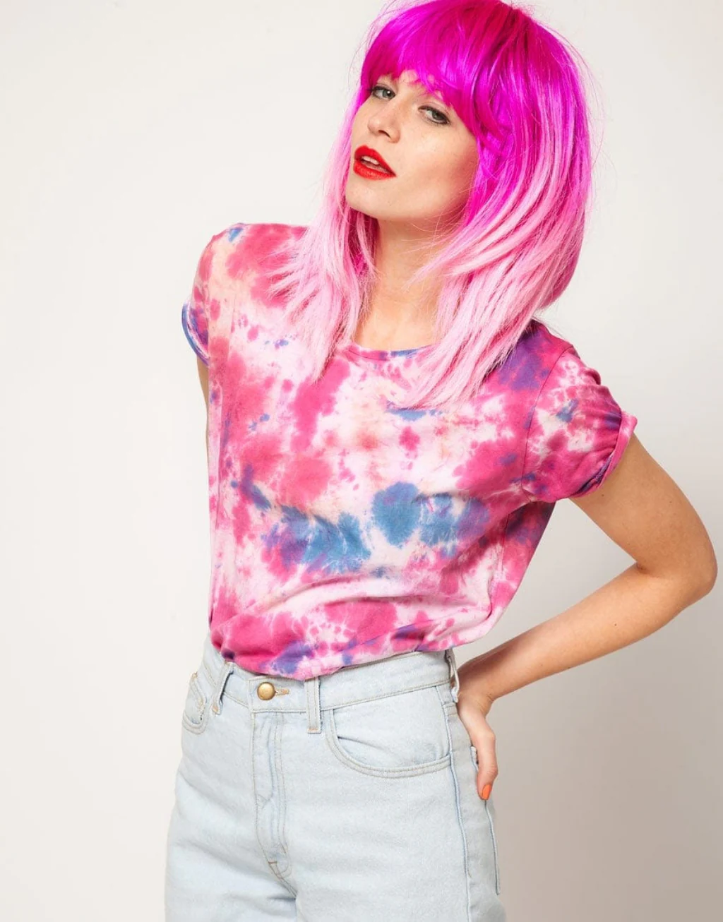 Pink dip dye wig (ombre), straight: Hetty - Image 5