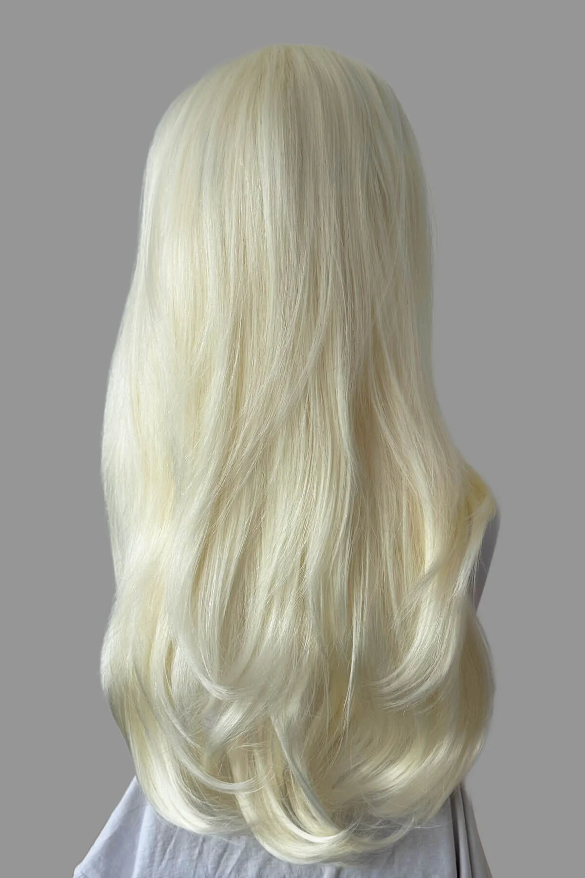 Platinum Blonde Half Wig - Long Straight Layered Hairpiece: Gwen - Image 5