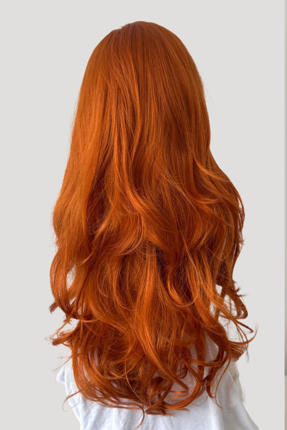 Ginger Half Wig - Long Wavy Copper Red Hairpiece: Keegan - Image 2