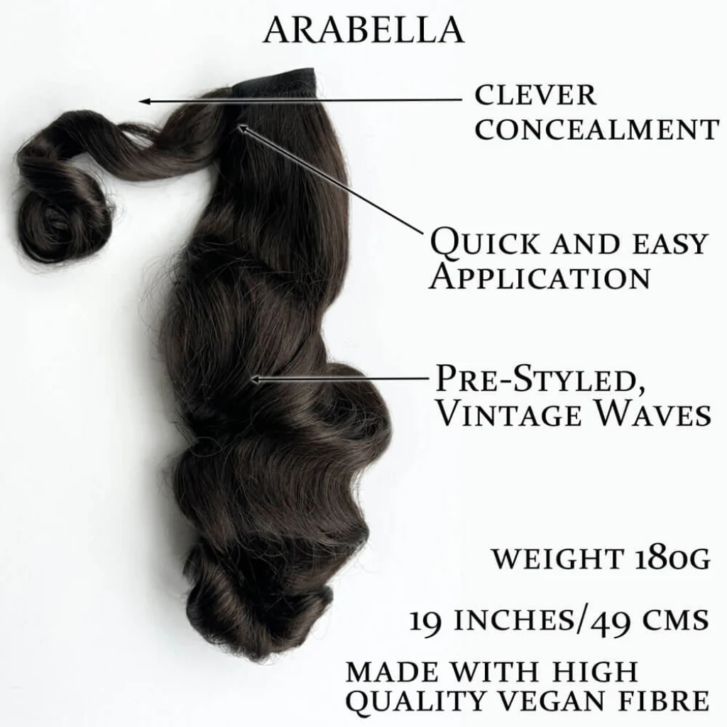 Retro style ponytail hairpiece, long with vintage waves: Arabella - Image 9