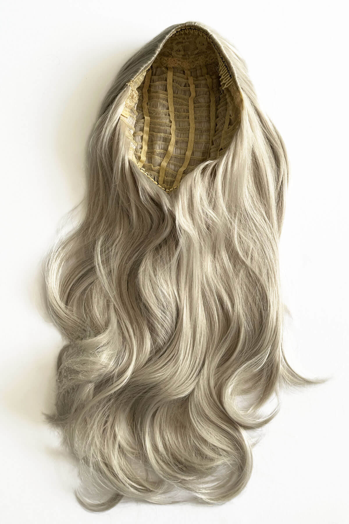 Silver half wig hairpiece (3/4 wig), loose curls: Tahlia - Image 5