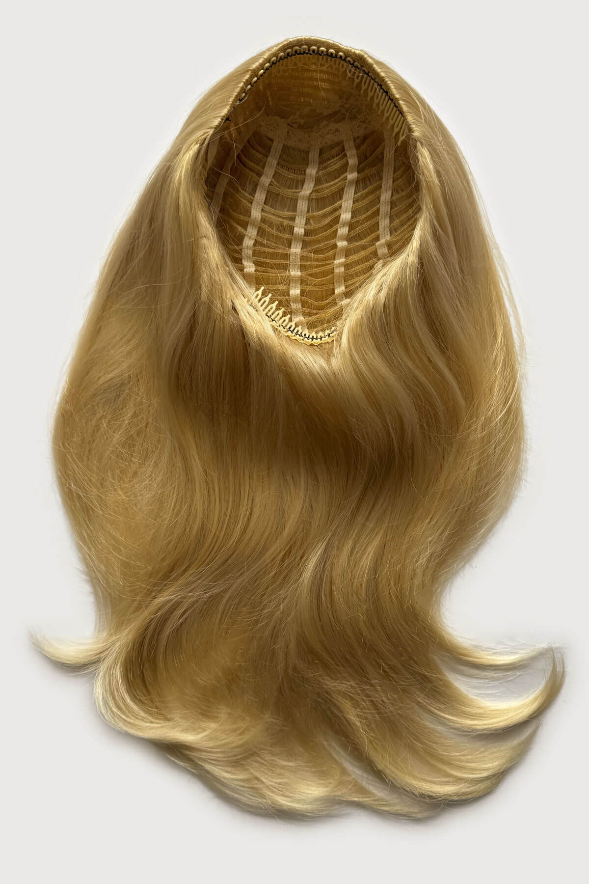 Straight blonde half wig hairpiece (3/4 wig), layered: Autumn - Image 19