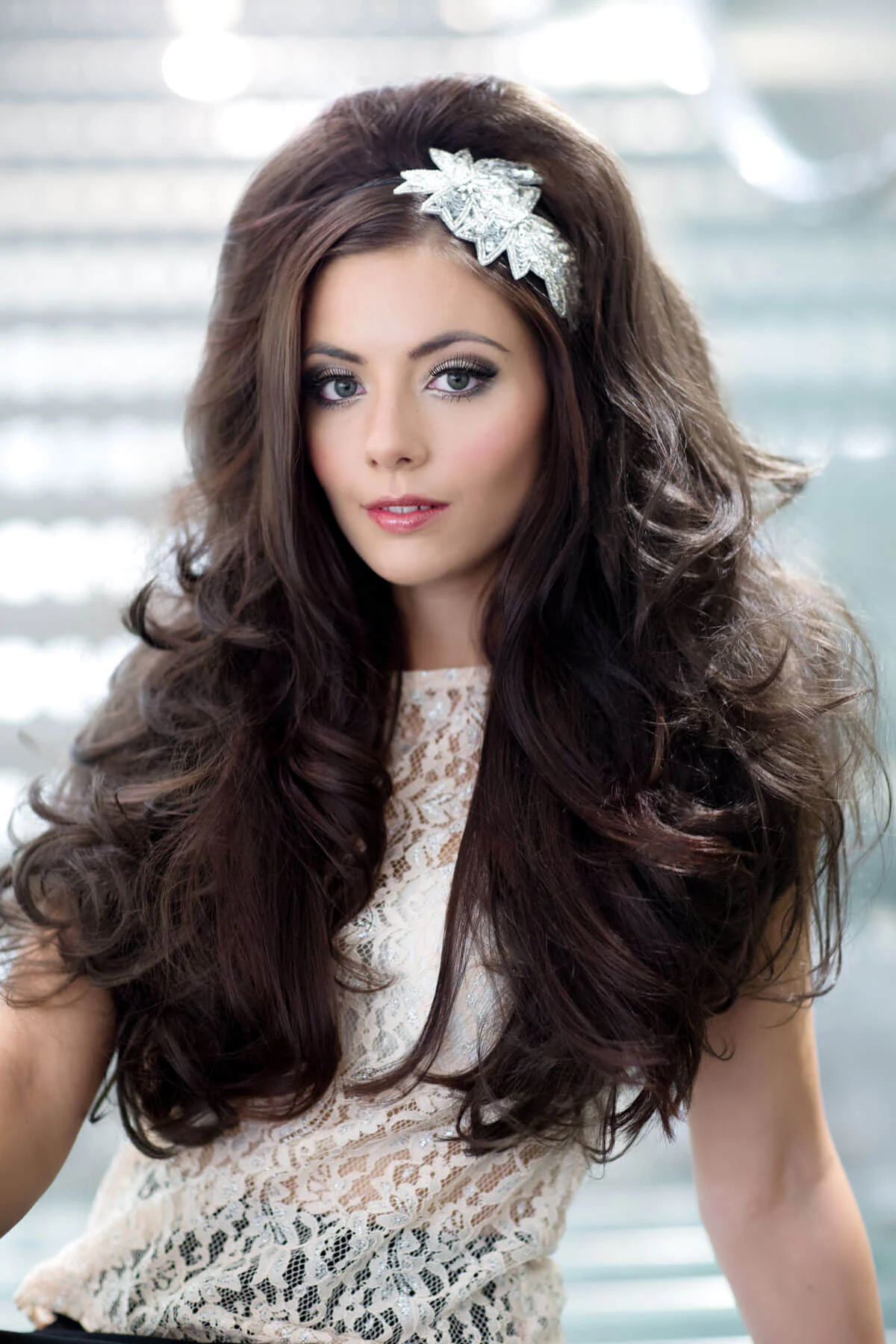 Volume boosting half wig hairpiece, long, wavy, heat styleable: Gisele - Image 26