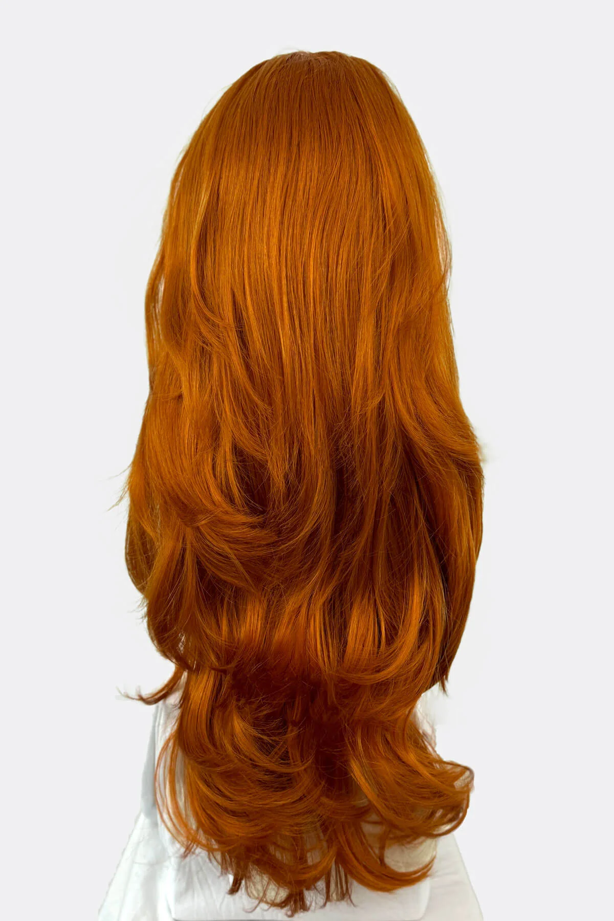 Long, wavy ginger half wig hairpiece extension (3/4 wig): Eris - Image 3